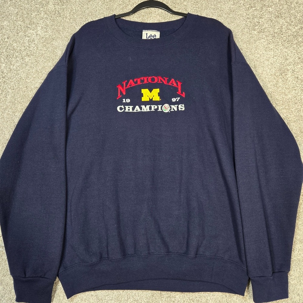 Michigan Wolverines Sweatshirt 1997 National Champions Large USA Made Rose Bowl